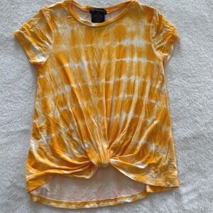Girls Medium Yellow Tie Dye Twist Front Top Dillard M 8 10
